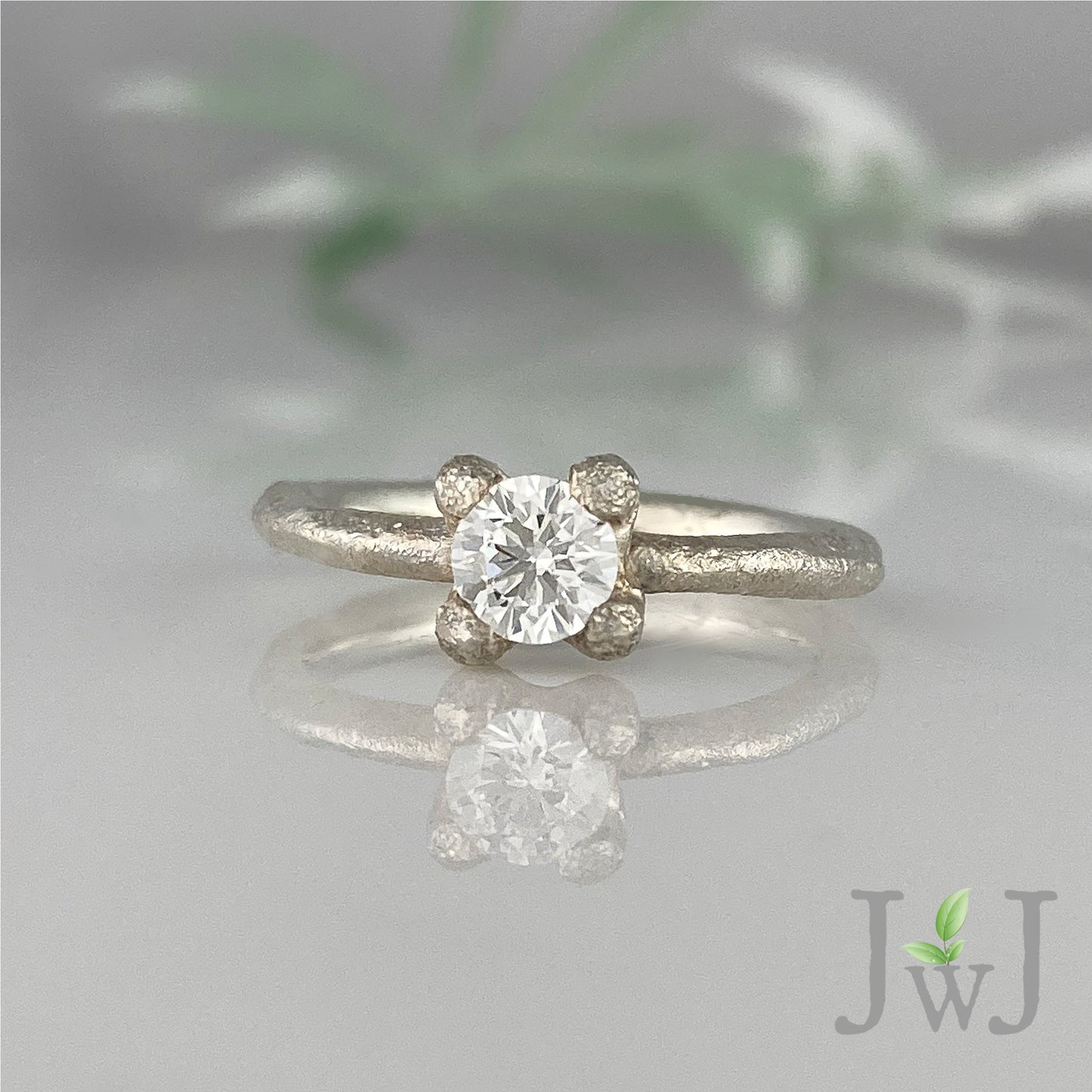 Ephyra Ancient Sands Engagement Ring Sandcast Jewellery Recycled Diamond Recycled Gold Bridal