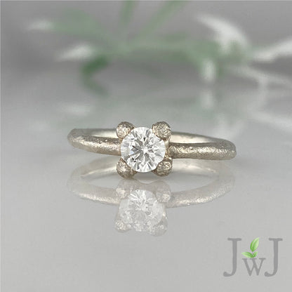 Ephyra Ancient Sands Engagement Ring Sandcast Jewellery Recycled Diamond Recycled Gold Bridal