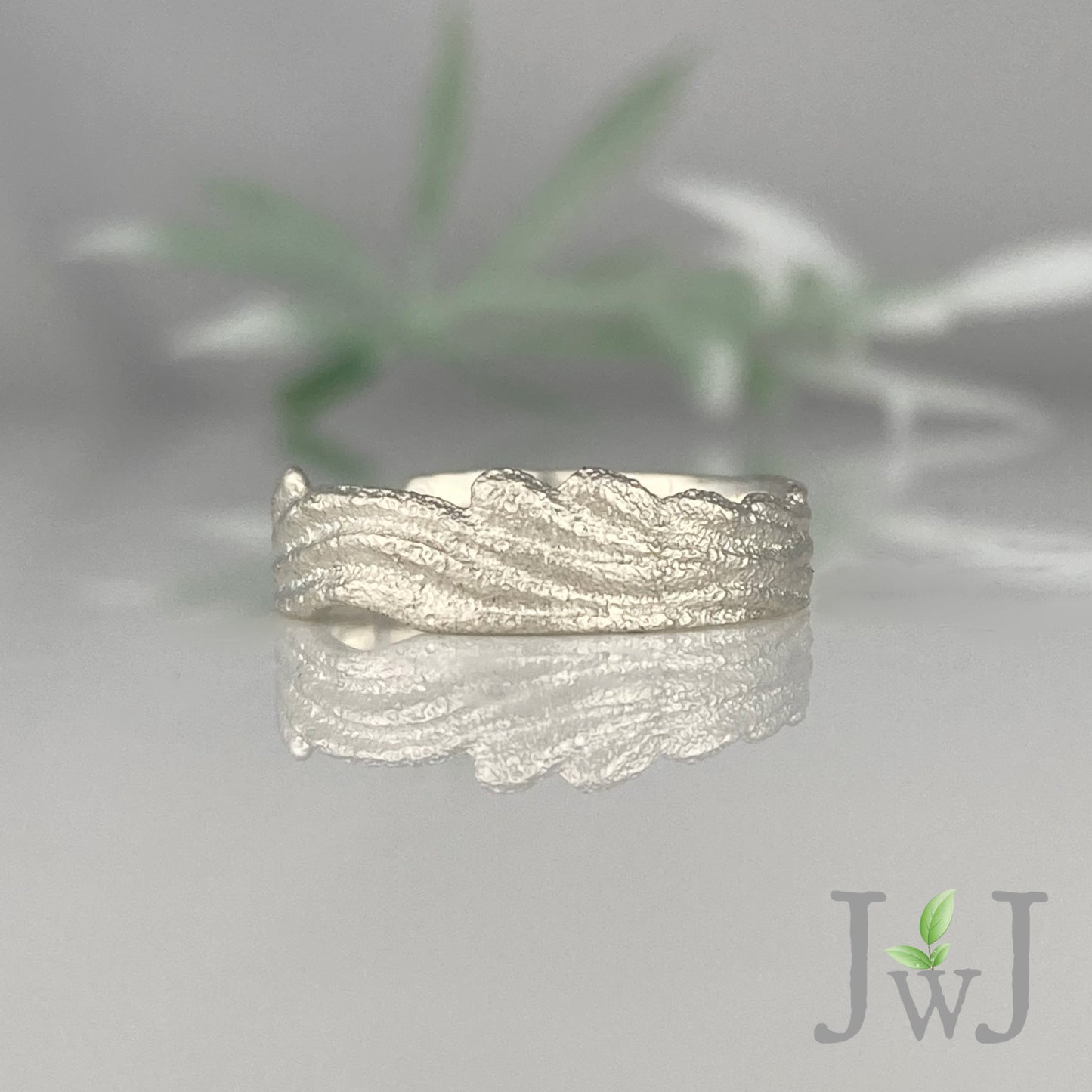 Ephyra Ancient Sands Wedding Ring Wide Sandcast Jewellery Recycled Gold