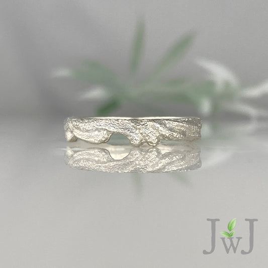 Ephyra Ancient Sands Wedding Ring Recycled Gold Sandcast Jewellery