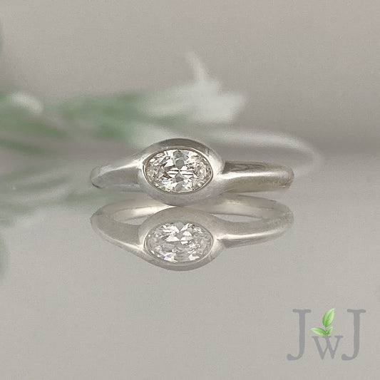 Galene Ancient Sea Engagement Ring Recycled Diamond Recycled Gold