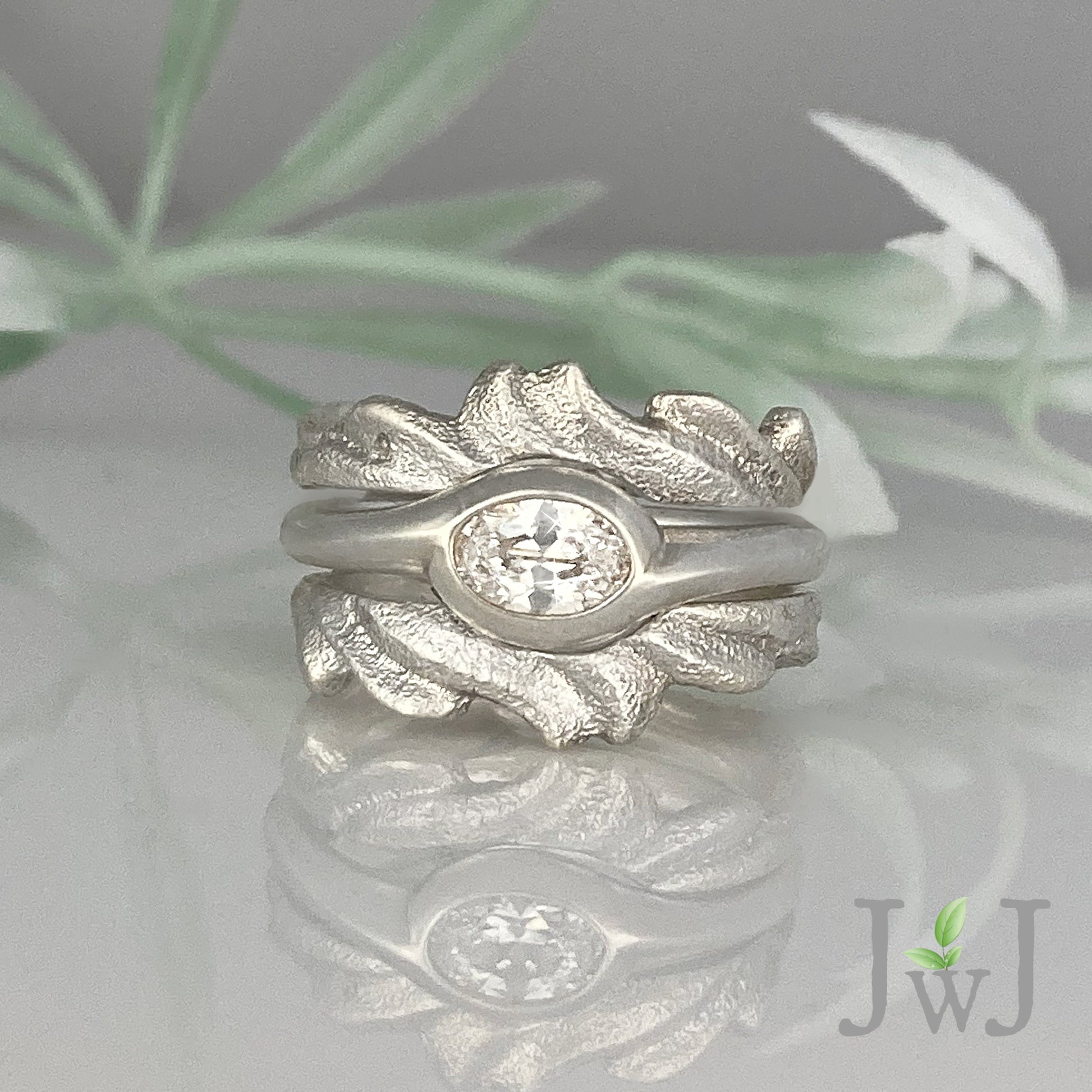 Galene Ancient Sea Engagement Ring Recycled Diamond Recycled Gold