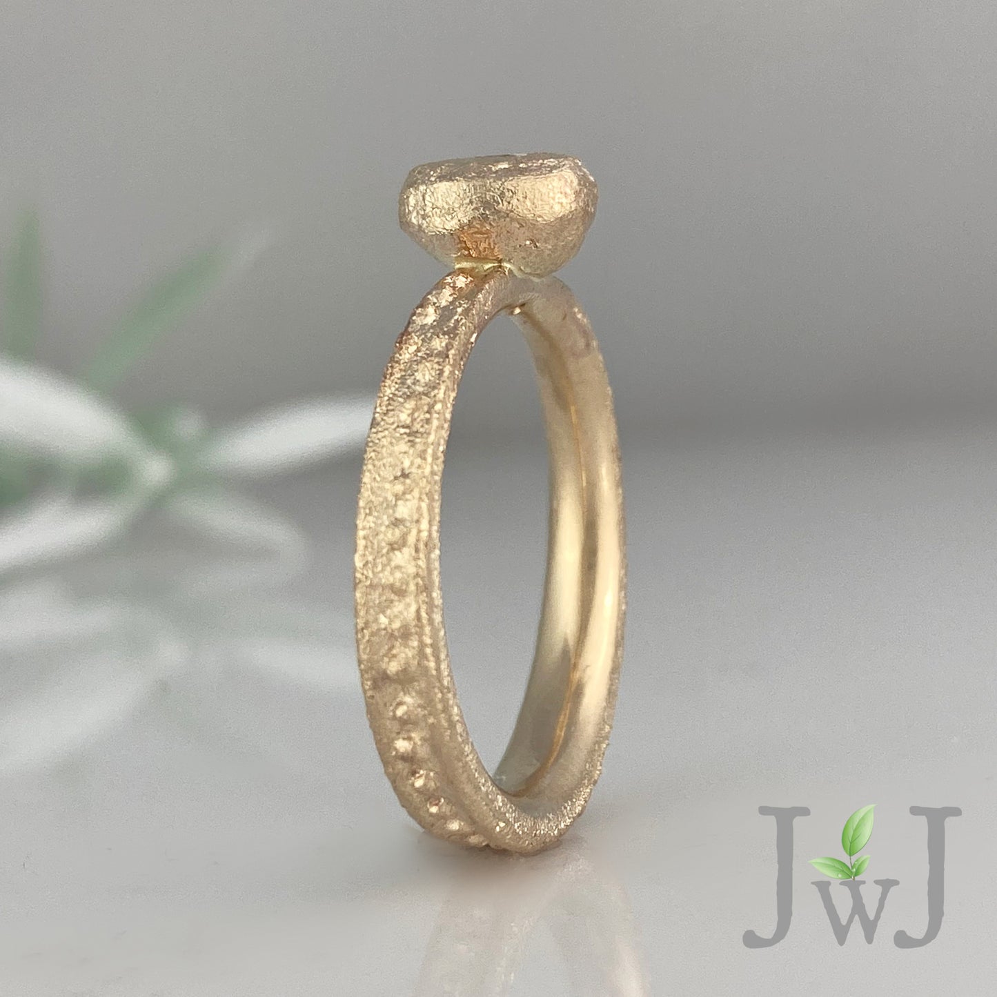 Erato Ancient Sands Engagement Ring Sandcast Enagement Ring Recycled Diamond Recycled Gold