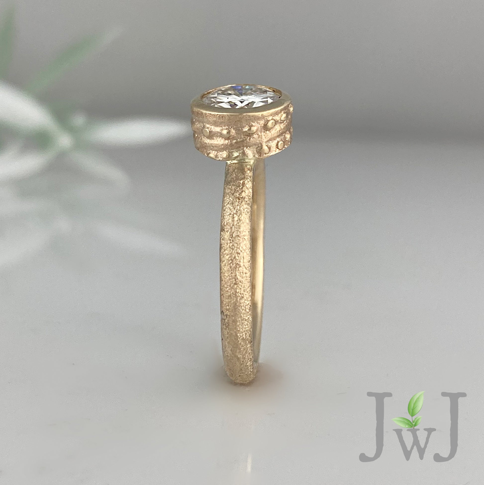 Erato Ancient Sands Engagement Ring Sandcast Enagement Ring Recycled Diamond Recycled Gold