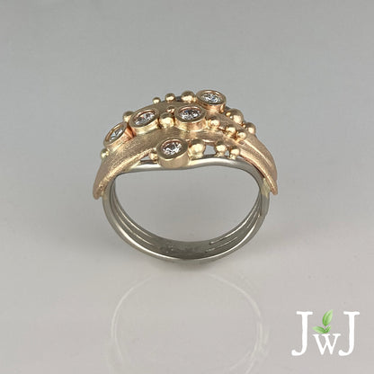 Bubbles & Wake Ring - multi diamonds 1