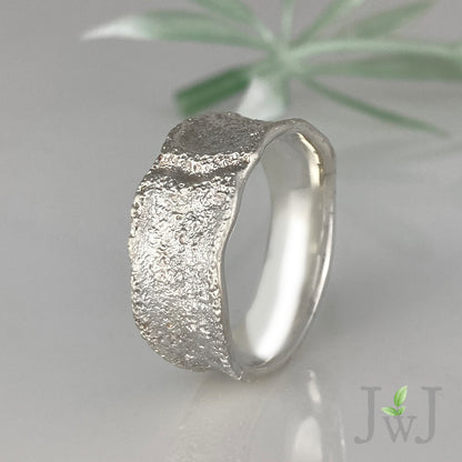 Pathway Ancient Sands Mens Wedding Ring Recycled Gold Sandcast Jewellery