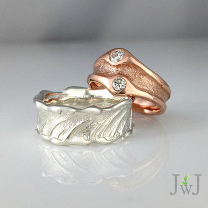 Wheat Grass Ring White Gold Sandcast