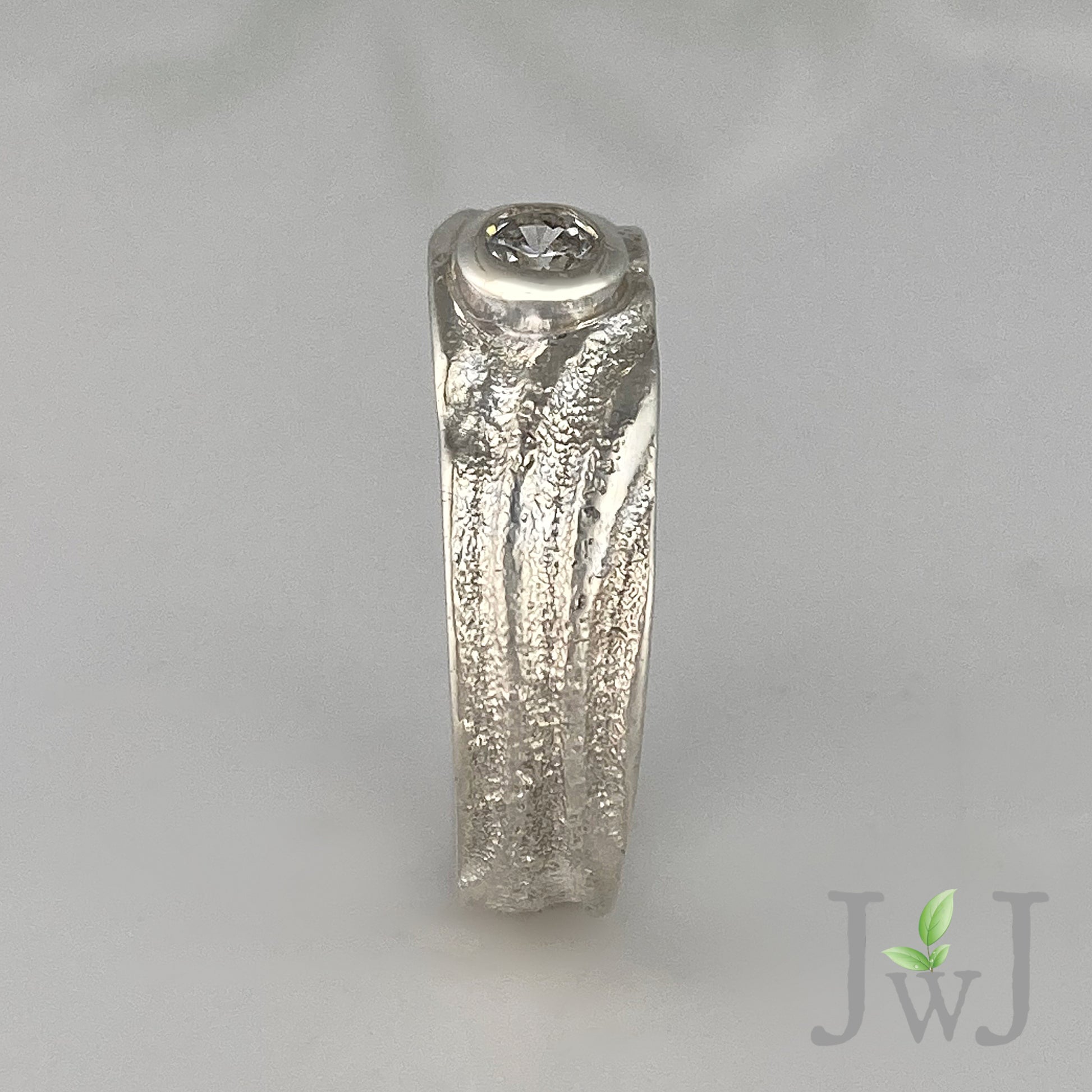 Telesto Ancient Sands engagement Ring Sandcast Jewellery Recycled Gold Recycled Diamonds