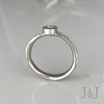 Engagement Ring Bridal Sandcast Recycled Gold Recycled Diamonds