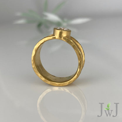 Engagement Ring Bridal Sandcast Recycled Gold Recycled Diamonds