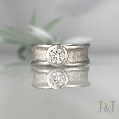 Engagement Ring Bridal Sandcast Recycled Gold Recycled Diamonds