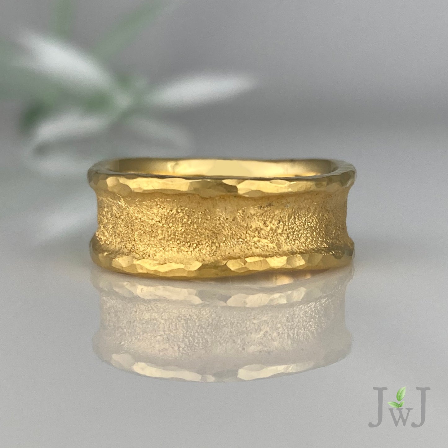 Zena Ancient Sands Wedding Ring Recycled Gold Sandcast Jewellery