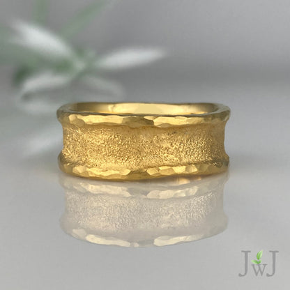 Zena Ancient Sands Wedding Ring Recycled Gold Sandcast Jewellery
