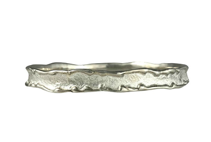 Sand Sea silver bangle sandcast Beach Ocean Wave Inspired Sustainable Jewellery eco friendly
